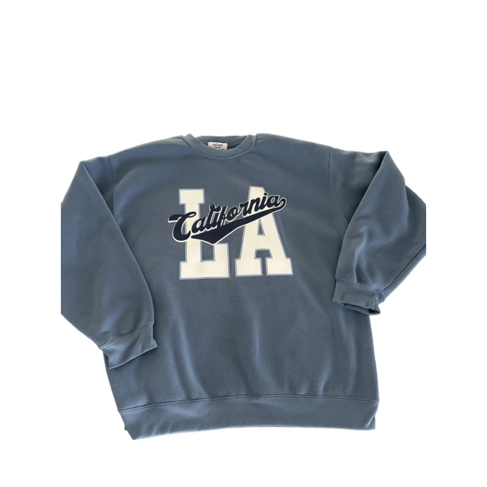 Women's Refuge Blue California LA Graphic Sweatshirt Size L
